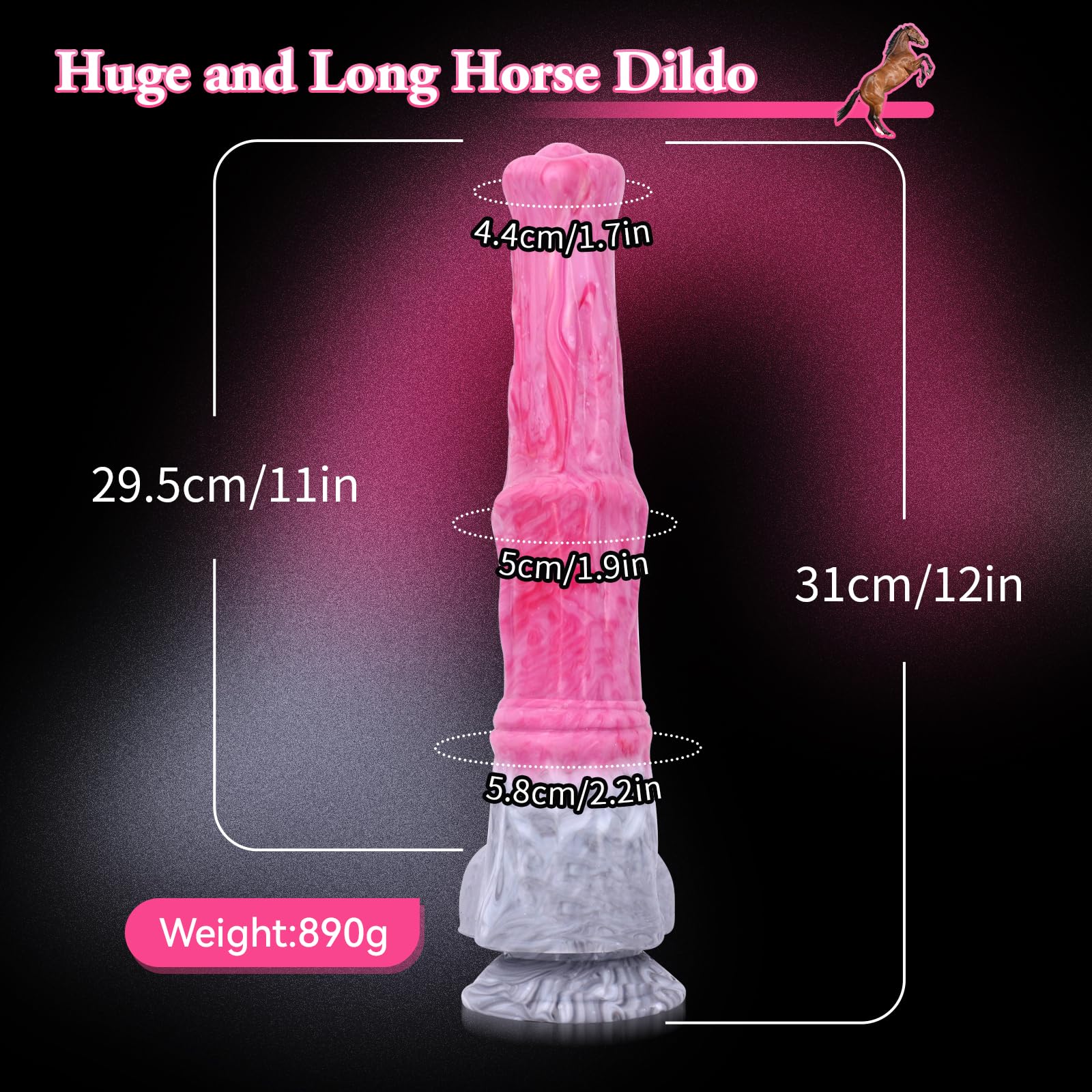 Horse Dildo Sex Toys with Suction Cup, 12inch Long Fantasy Huge Thick Anal Dildo Big Silicone Adult Sex Toy for Men and Women G Spot Couples: Original