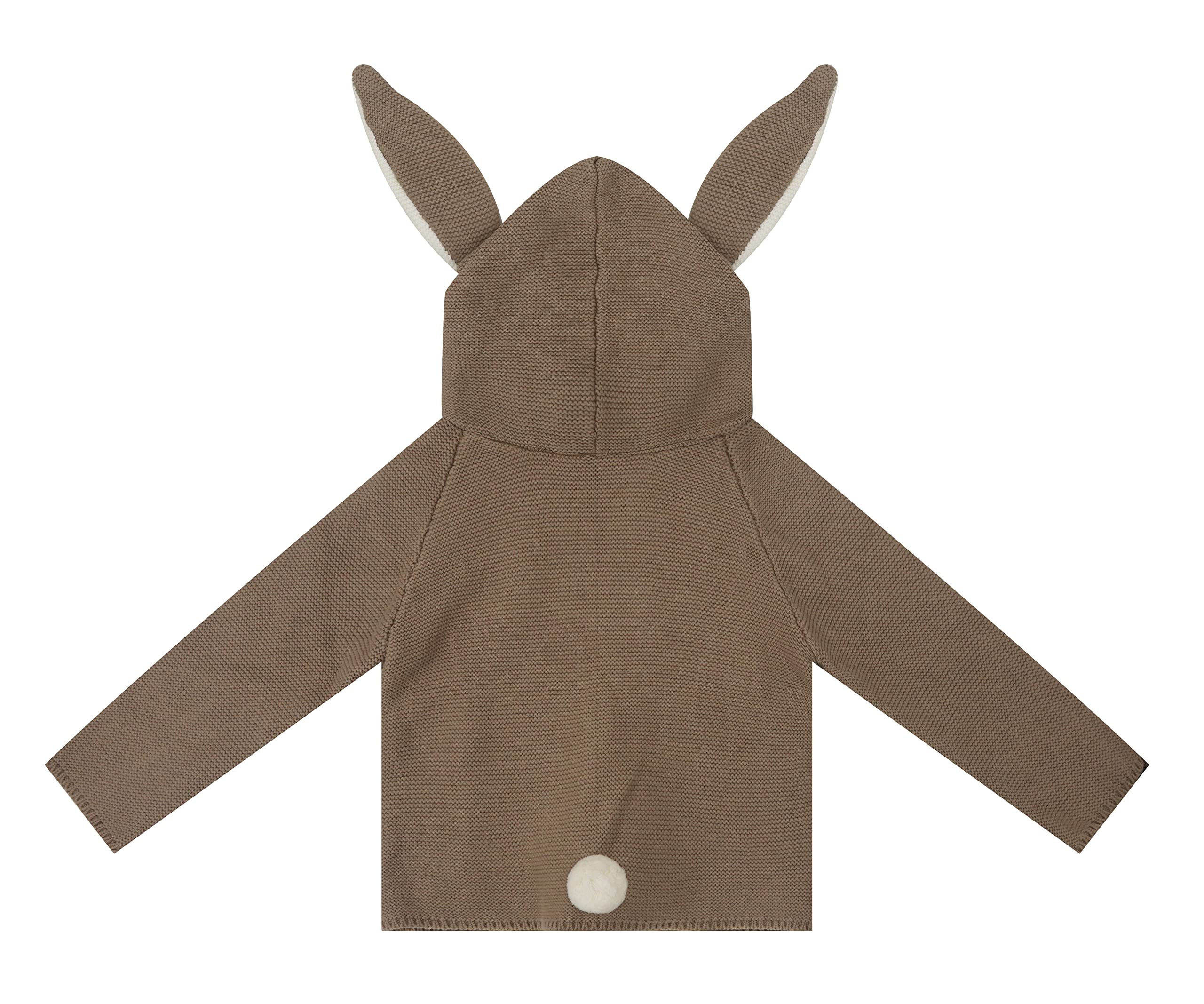 Symunnia Baby Long Sleeve Knit Bunny Ears Hooded Pullover Sweater Tops Fall Winter Warm Coat Clothes Easter Outfits(5Y,Brown)
