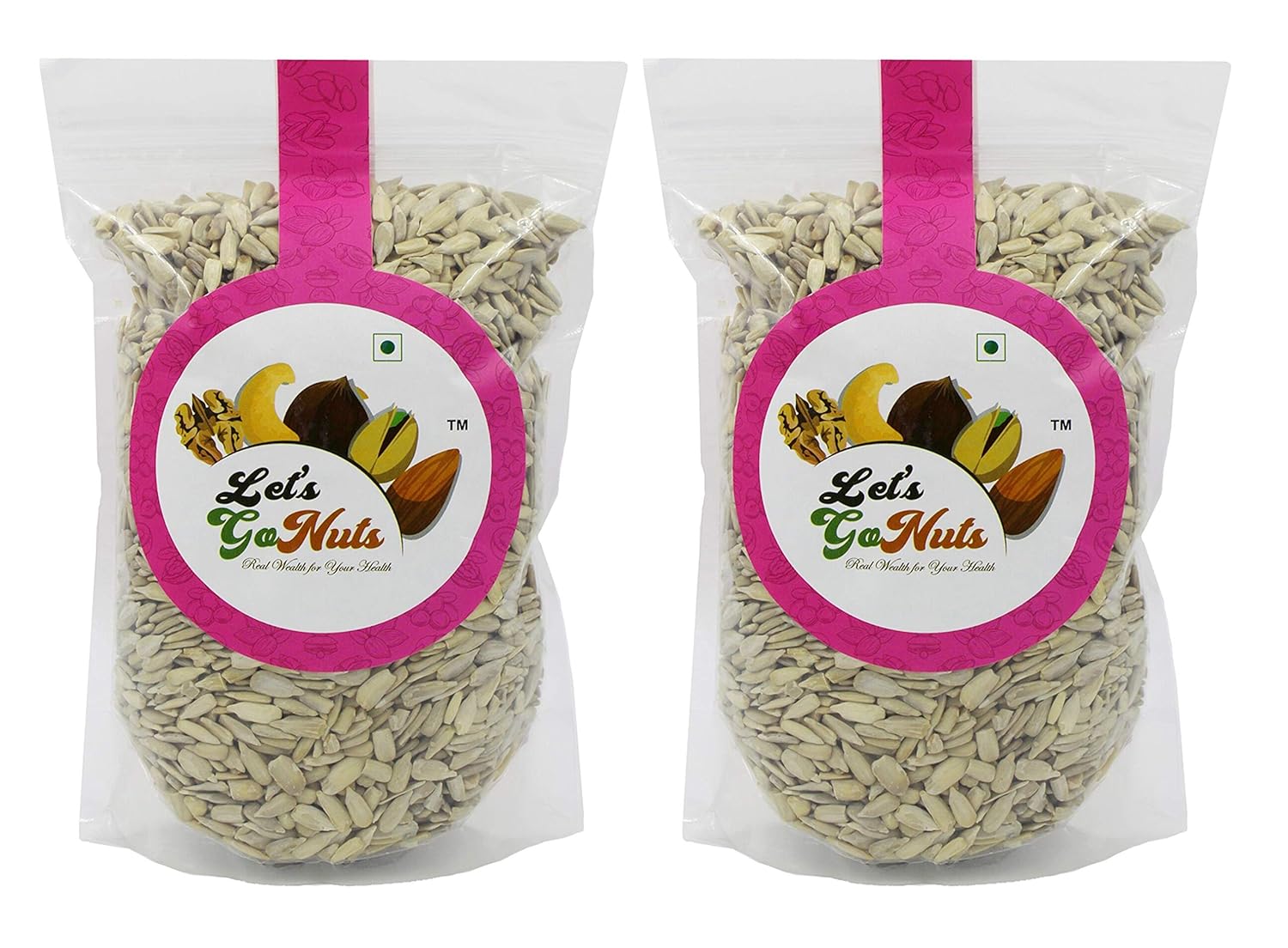Raw Sunflower Seeds (Without Shell) 1 kg (2 Packs of Each 500g