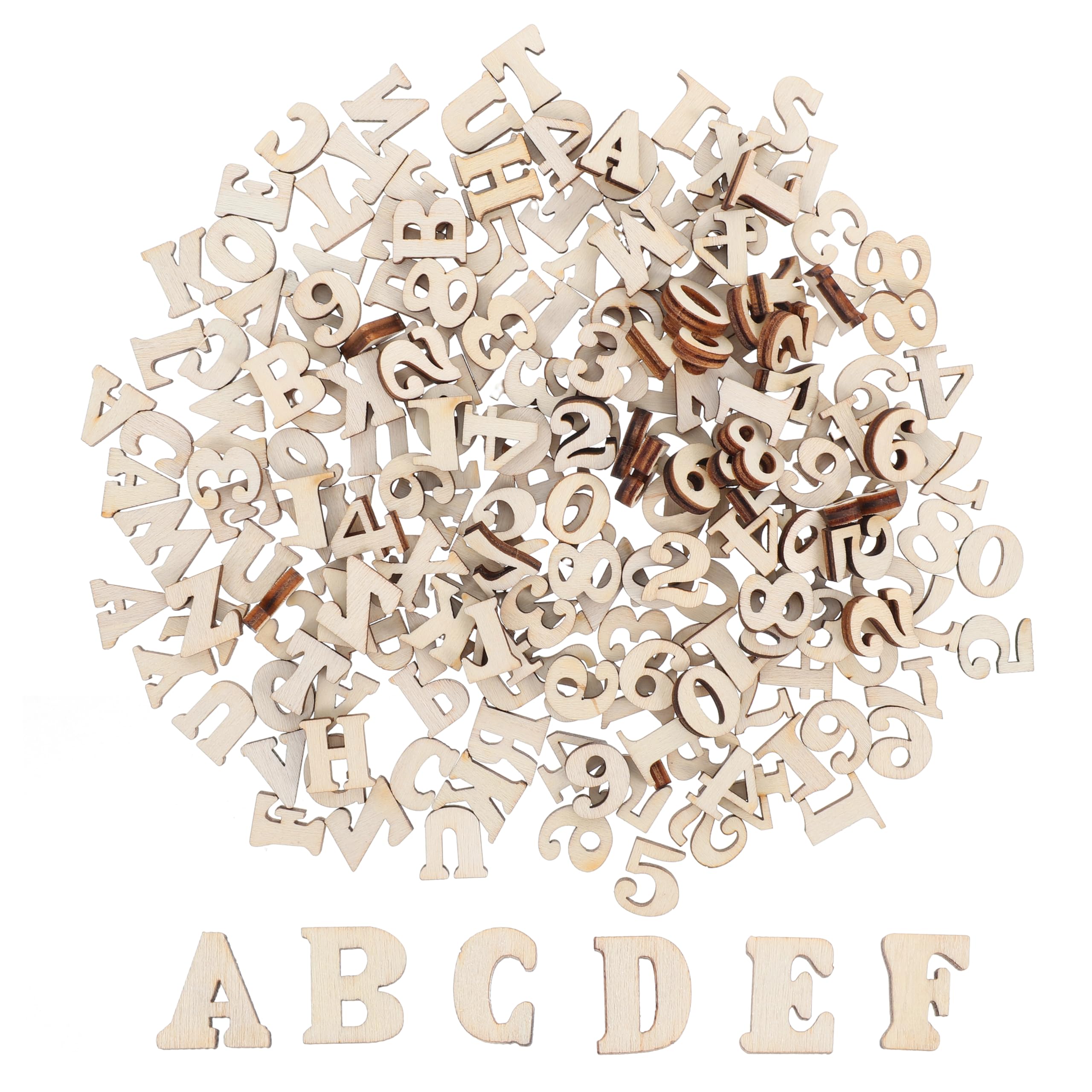 ARTIBETTER DIY Wooden Letters Numbers Set 200pcs Rustic Decor Large Letters for Wall Arts Crafts Early Learning