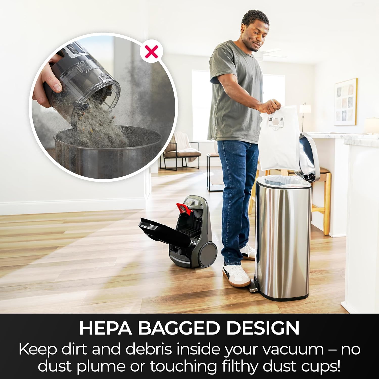 Kenmore Pet Friendly Lightweight Bagged Canister Vacuum Cleaner with Extended Telescoping Wand, HEPA, 2 Motors, Retractable Cord, and 4 Cleaning Tools, Blue - imagen 6