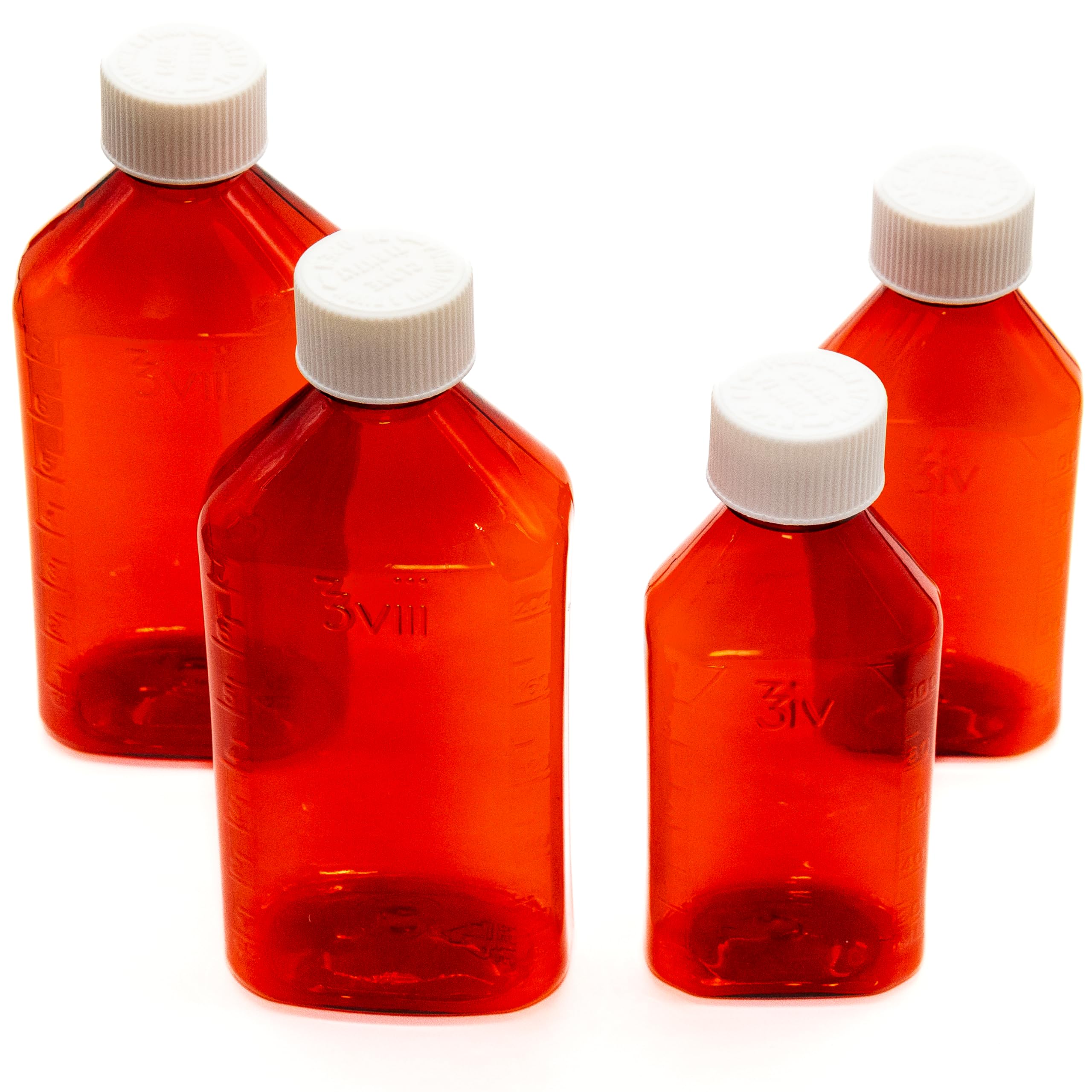 BioRx Laboratories Pharmacy Oval Bottle Amber 8 oz with CR Caps Included (QTY. 6) - Prescription Pharmacy Bottle, Pharmacy Container, Prescription Plastic Container by Sponix