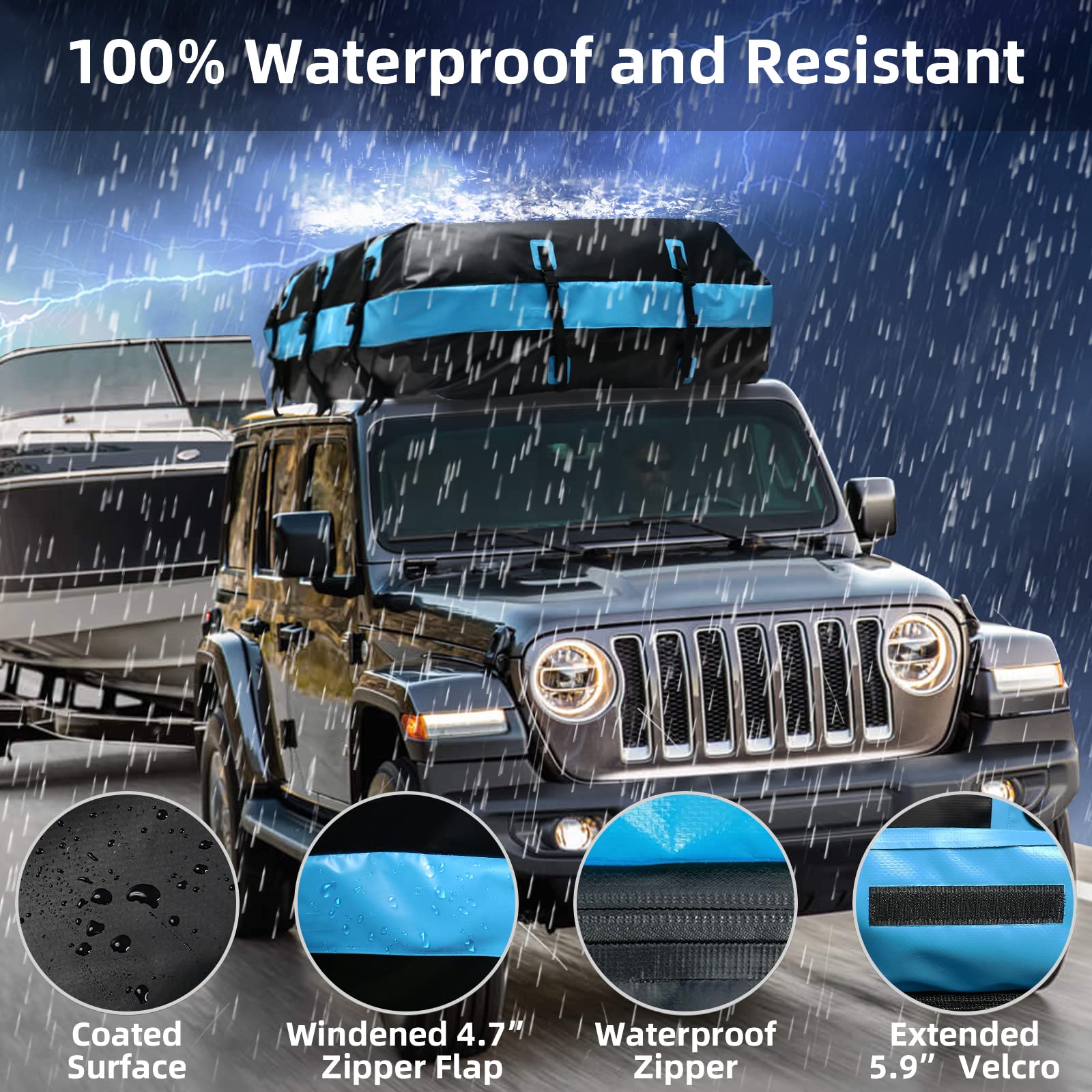 Buy Rooftop Cargo Carrier, 21 Cubic Feet Waterproof Vehicle SoftShell