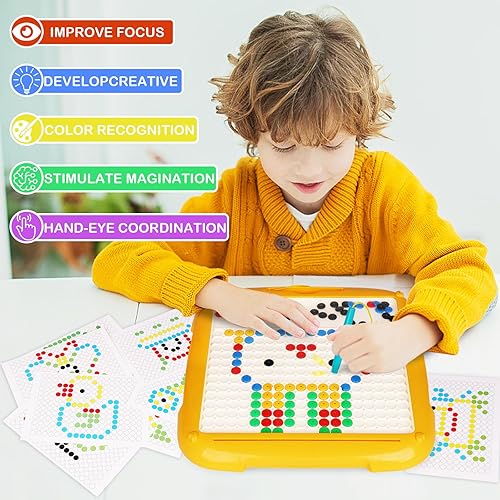 Miniatura 5 de Tablero de dibujo magnético 2 en 1 y laberinto magnético de color y números, tablero de rompecabezas Montessori de aprendizaje a juego de colores,