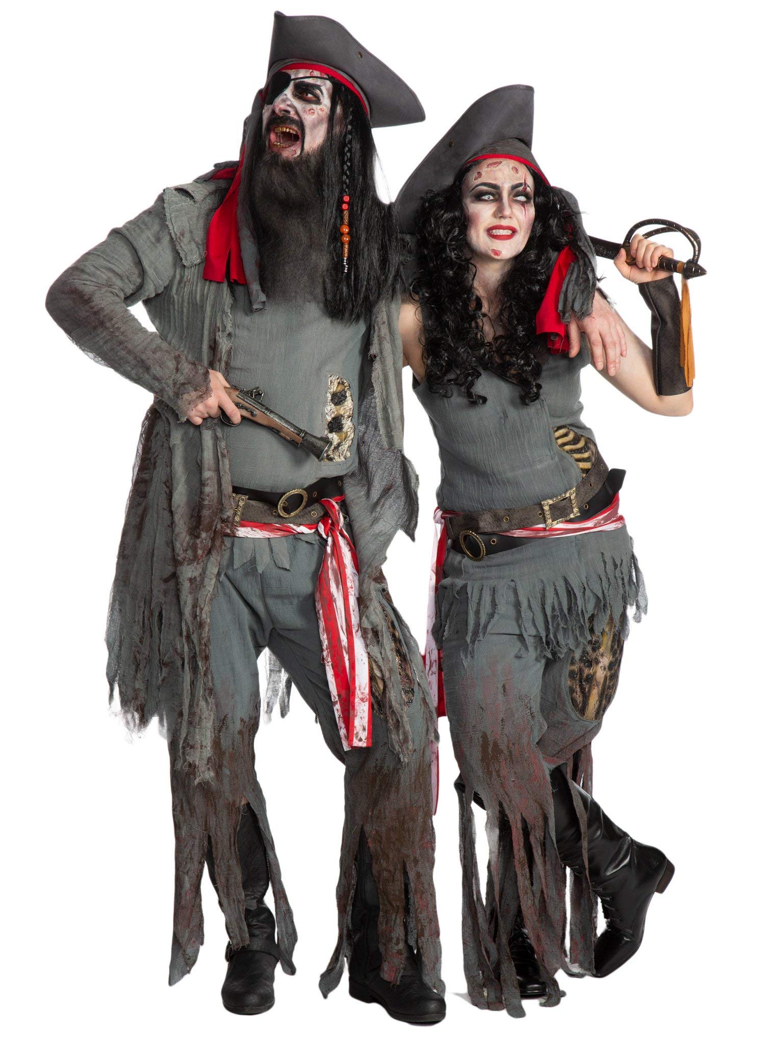 Maskworld - Verflucht gutes Zombie-Pirat Kostüm für Karneval, Fasching, Halloween oder Motto-Party - Untoter Pirat für Männer Größe: XXL