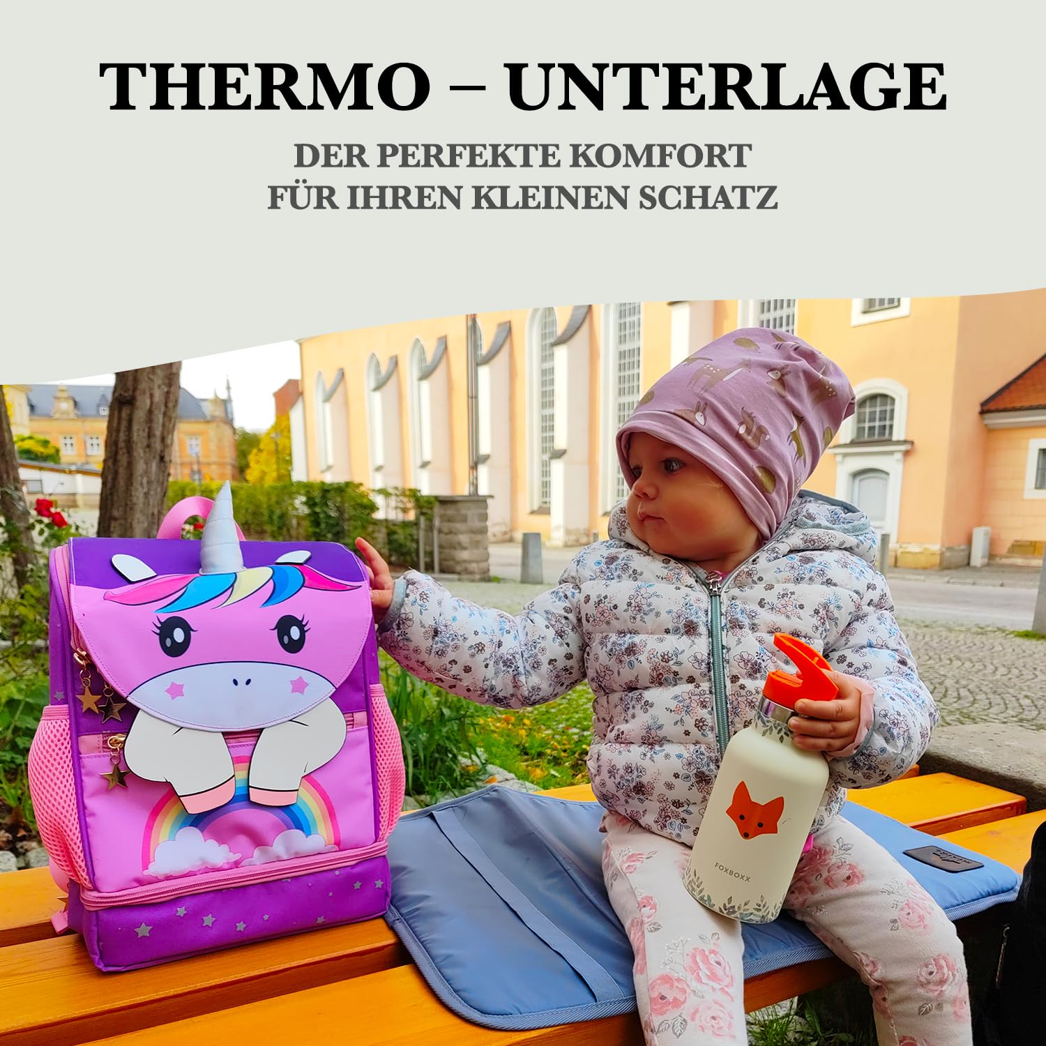 Baby Wickelrucksack stylische Wickeltasche mit Wickelunterlage | Rolltop Rucksack Groß & Kinderwagenbefestigung für unterwegs - ideal für jede Mama