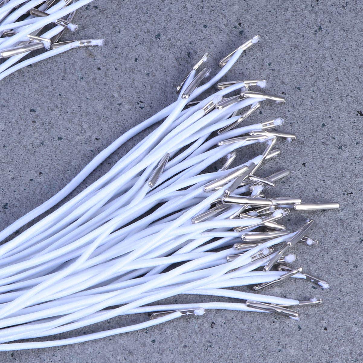 NUOBESTY Elastische Stachelschnur 50 Stück - Stretchbänder Mit Metallenden Für Masken & Hüte