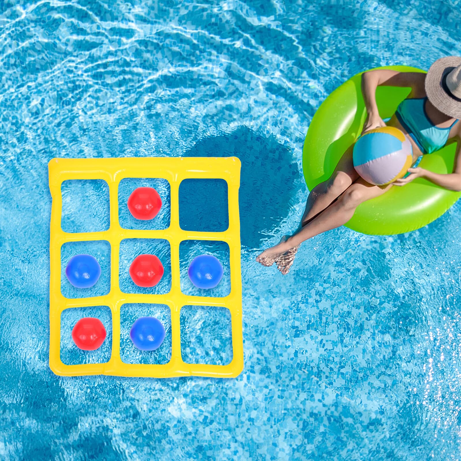 Juguete de Piscina Flotante Inflable de PVC, 1 Set | Decoracion Verano, Juegos de Piscina Inflables, Portátil para Actividades Acuáticas al Aire Libre y Uso Familiar