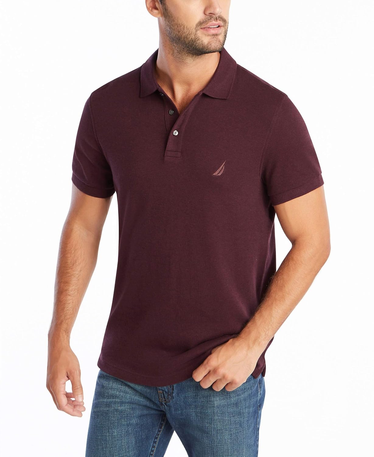 Camisa polo Camisa polo de algodão macio sólido de manga curta com ajuste clássico NauticaMasculino