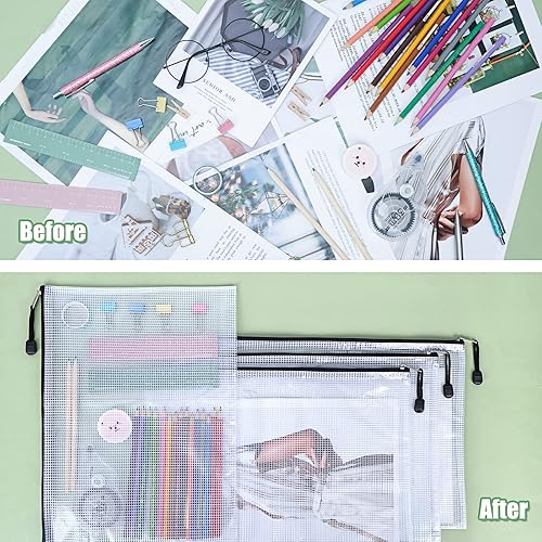 Miniatura 5 de EOOUT 28 bolsas de malla con cremallera, bolsas negras con cremallera de 10 x 14 pulgadas para organizar el almacenamiento, bolsa impermeable para