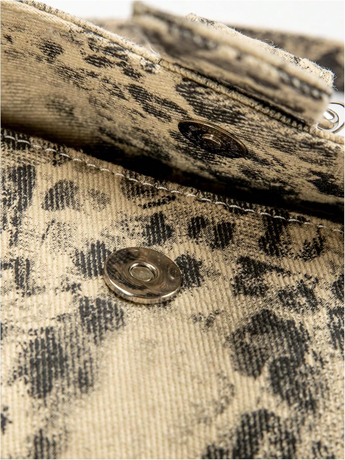 QWINEE Women's Y2K Leopard Print Shoulder Bag Denim Handbags Retro Cheetah Purses Top Handle Buckle Clutch Underarm Bag - Image 5