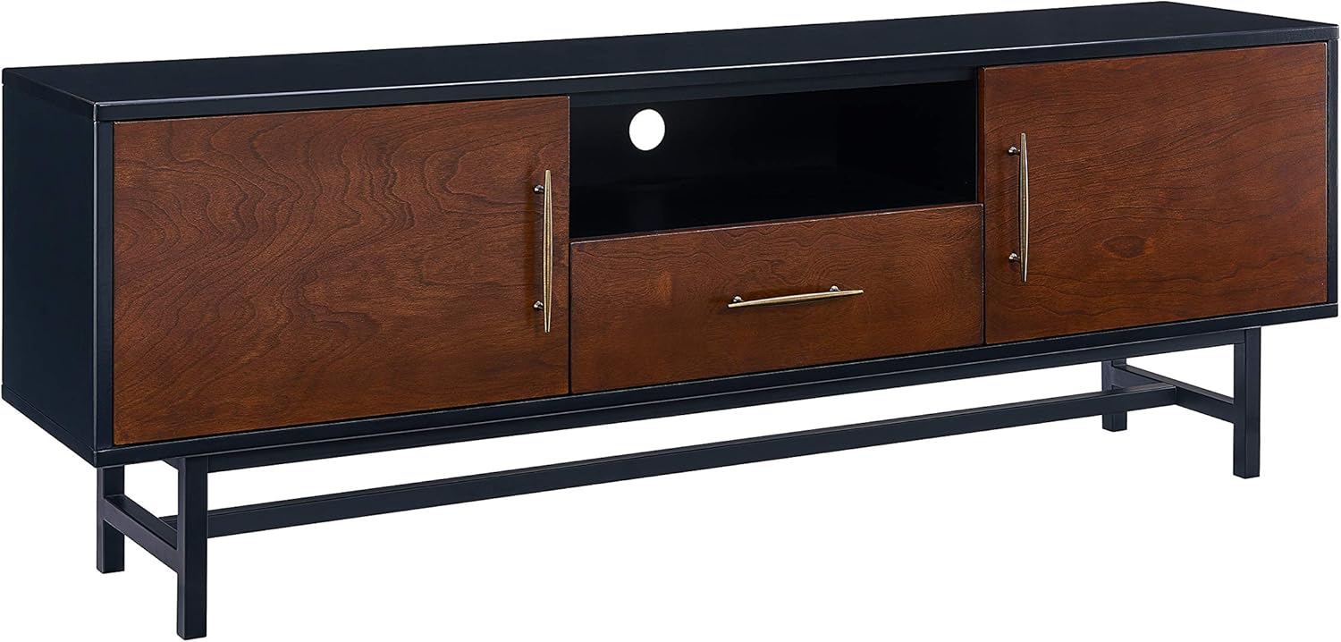 SEI Furniture Blynn Midcentury Modern Media Console TV Stand, Black