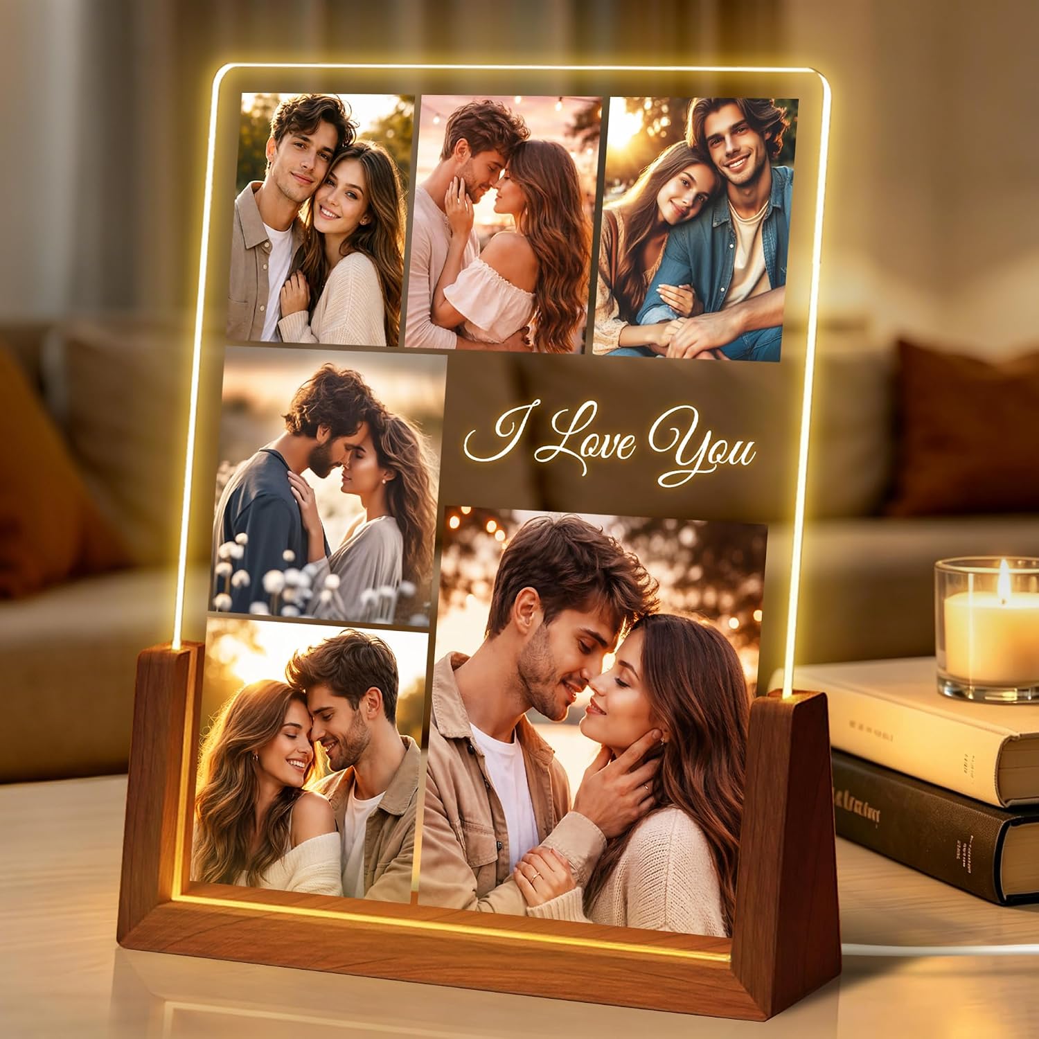 Custom Picture Frames Anniversary Couple Gifts for Girlfriend Women Men