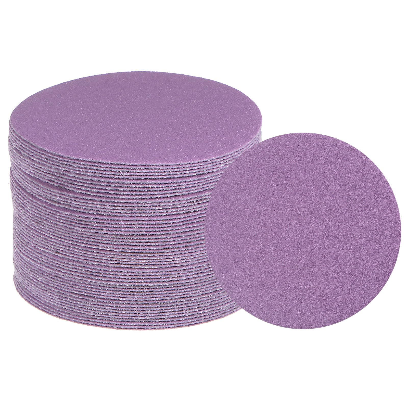 uxcell 50pcs 240 Grit Purple Sanding Discs 3 Inch Hook and Loop Aluminum Oxide Orbital Sanding Pads Paper Wet Dry Polish for Metal Woodworking Drywall