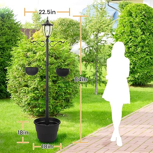Miniatura 3 de Sun-Ray Lámpara solar de poste de 52 pulgadas para exteriores, de una sola cabeza, para patio, entrada, césped o jardín, 80 lúmenes, diseño Vittoria