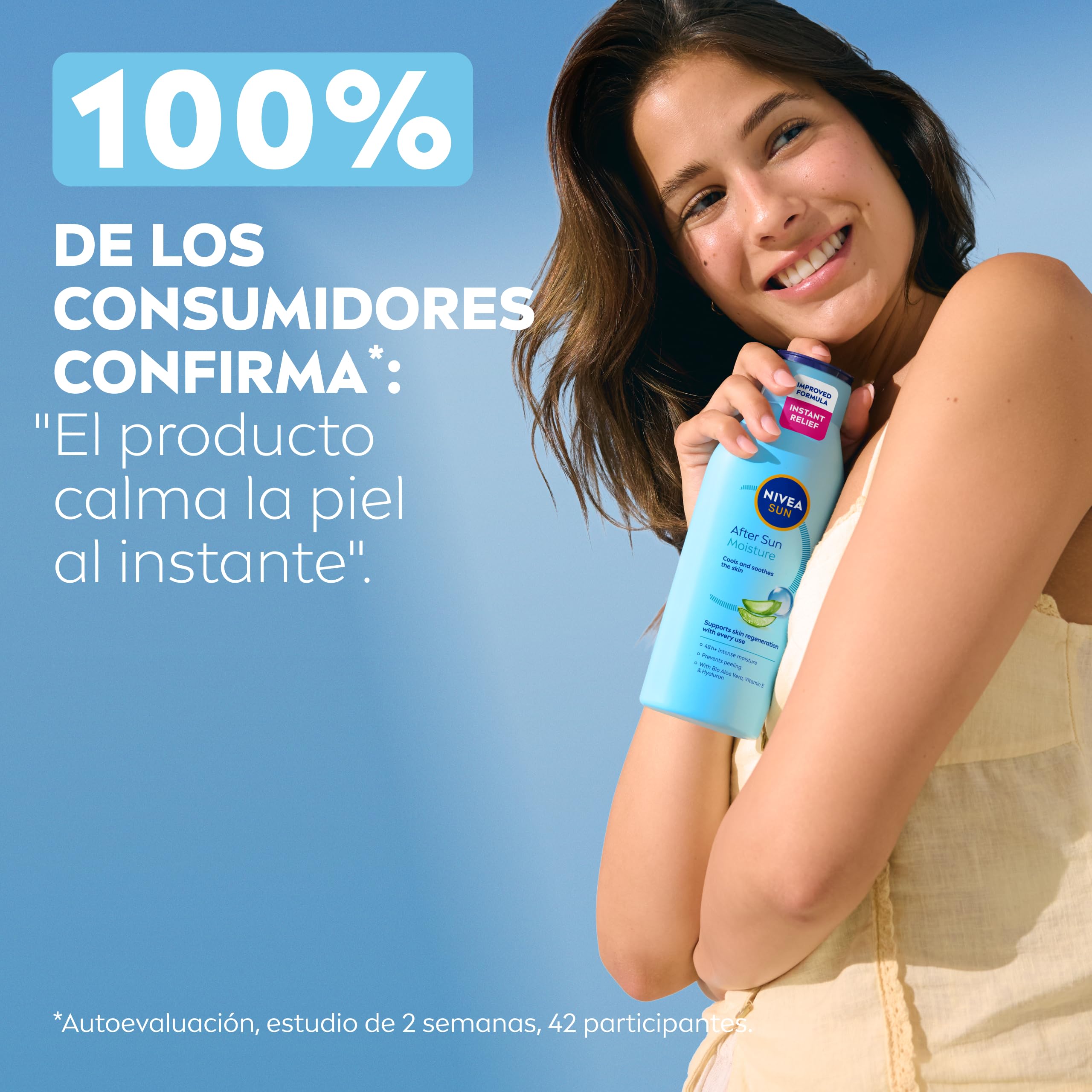 NIVEA SUN After Sun Loción Corporal Hidratante y Calmante 48h 400 ml Aloe Vera Bio Vitamina E Ácido Hialurónico