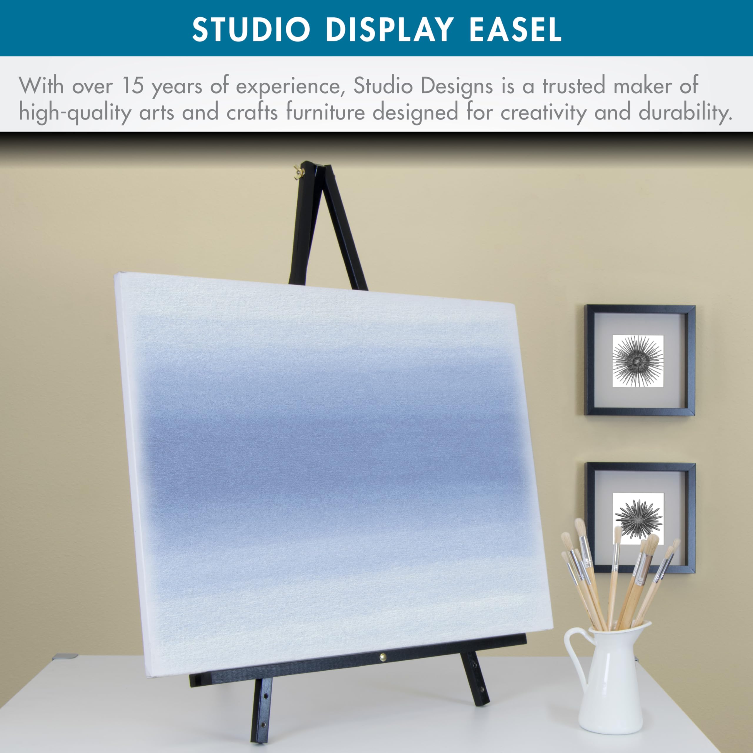 SD STUDIO DESIGNS Studio Display Easel Black 13206 Staffelei, Holz, G. Schwarz (160 cm Höhe), 63" H