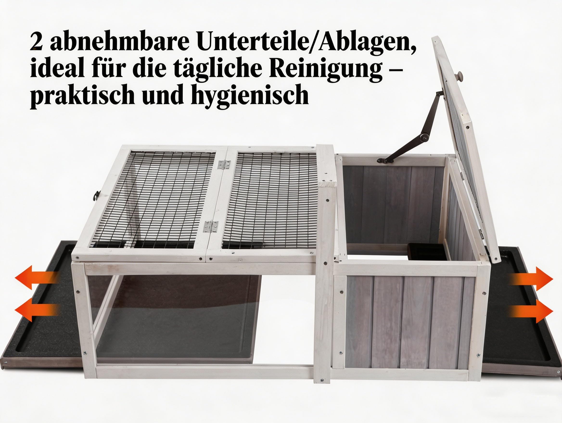HiCaptain Schildkrötengehege Draussen mit Boden - Frühbeet Schildkröten Holz - Facile à Installer - 91cm x 61cm x 31cm