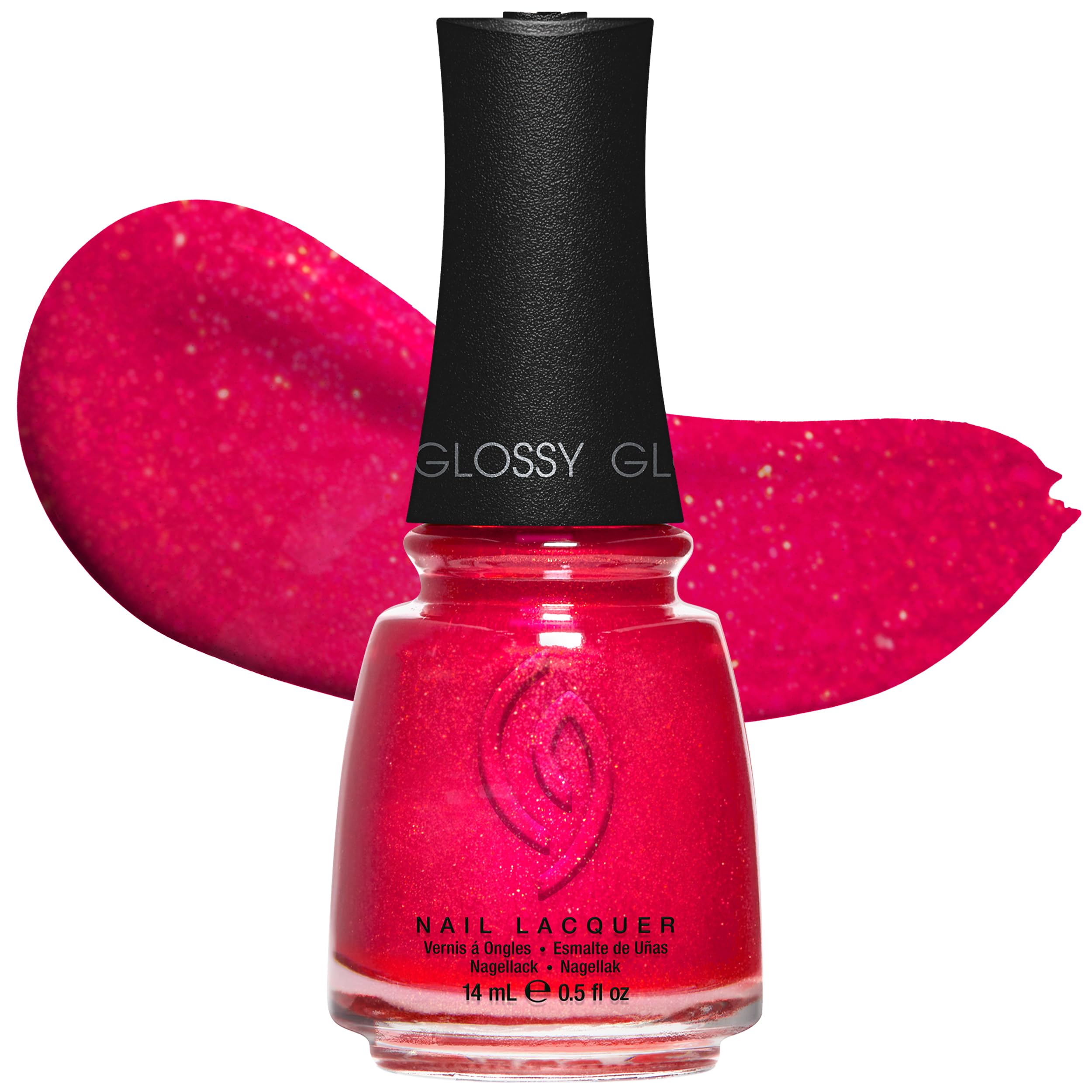 CG Nail Polish Strawberry Fields – Glitter Pink, Nail Lacquer for Salon-Quality DIY Manicure, Chip-Resistant, Glossy Finish, 0.5 fl oz