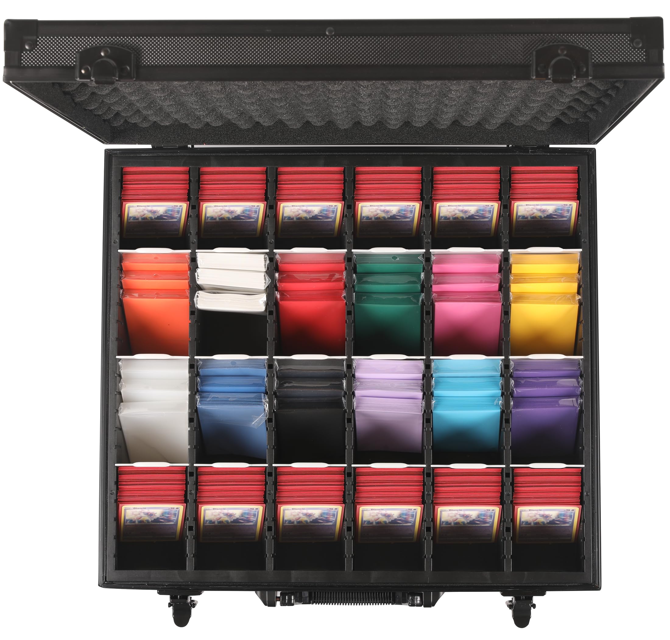 D DACCKIT Trading Card Storage Box with Dividers，Baseball Card Storage Box Holds 6000+ Trading Cards