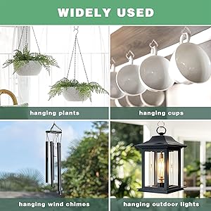 Ticway 20 PCS Ceiling Hooks for Hanging Plants,Screw Hooks for Wind Chimes,Bird Feeder,Lanterns,Christmas Decorations Outdoor String Lights (Rose Gold)