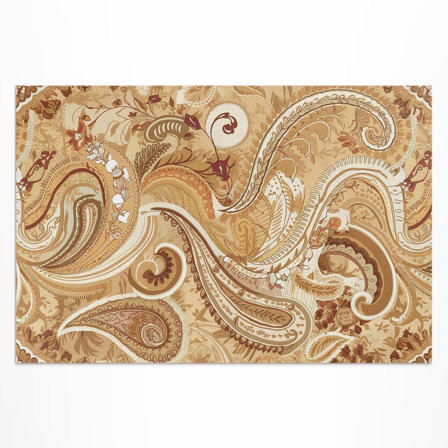 Tapis en vinyle 140x210 cm avec motif plantes abstraites pour balcon