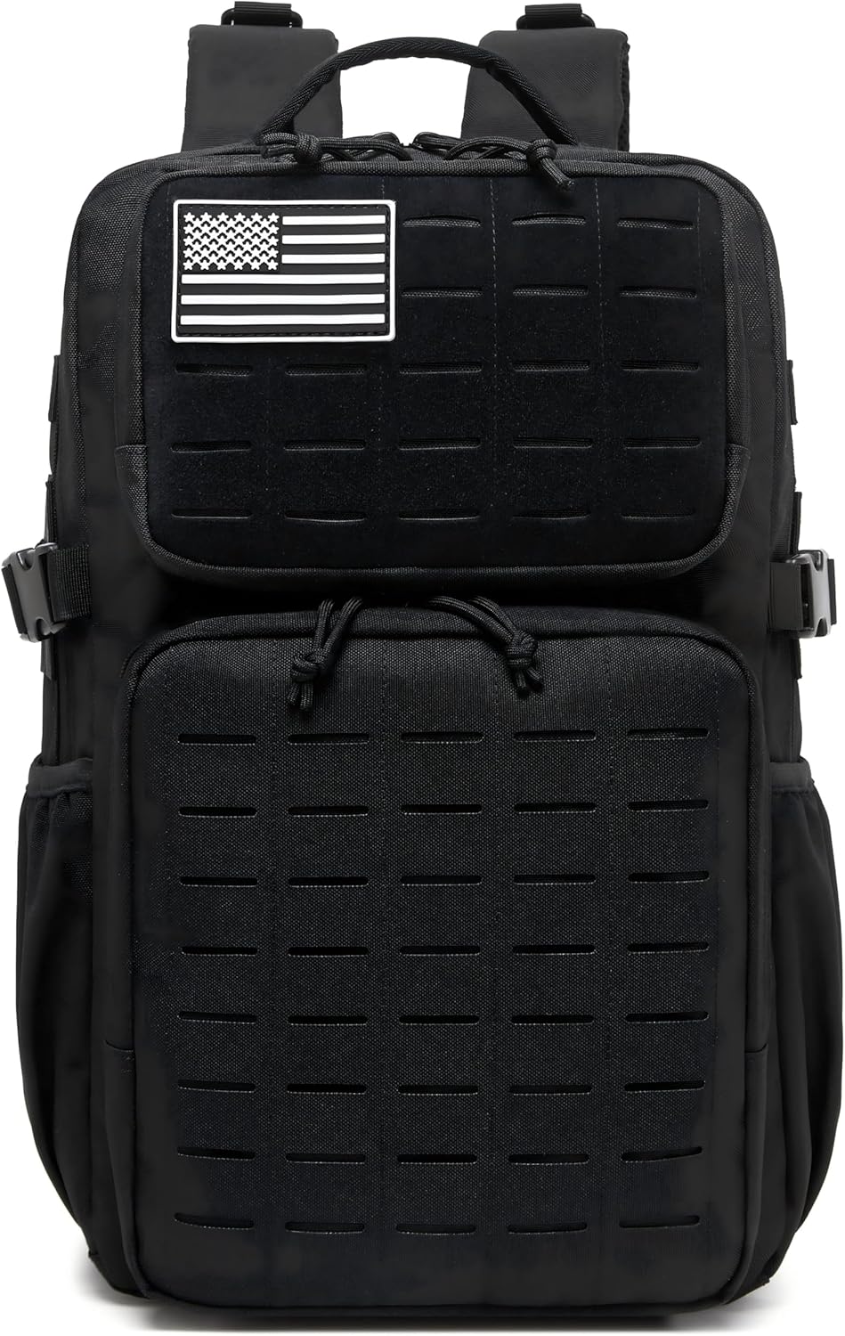 Wotony Military Tactical Backpack for Men Waterproof Daypack 3 Day Assault Pack Laser-Cut MOLLE Webbing Design with Water Bottle Holder Black Small Tactical Assault Bag (Black, 30L)