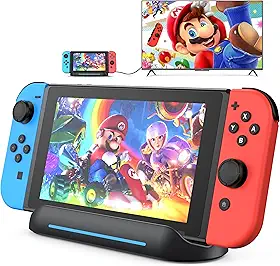 RREAKA TV Dock Station para Nintendo Switch/Switch OLED, Portable 4K HDMI TV Switch Dock Adapter com HDMI USB 3.0 Port e USB C Charging, Travel Docking Station para Nintendo Switch