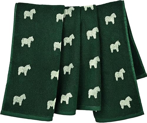 Jacquotha Juego de 4 toallas de mano verdes para baño, toallas de mano suaves de secado rápido, divertidas toallas decorativas para uso diario