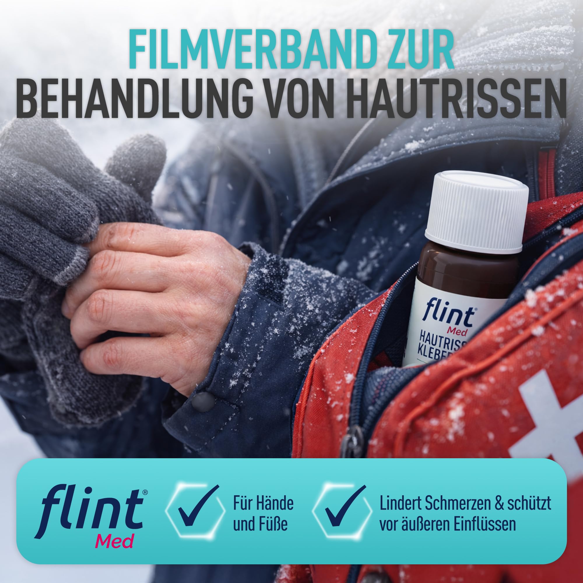 flint Med Klej do pęknięć skóry, 7 ml – redukuje pęknięcia skóry i łagodzi ból, tworzy ochronną przezroczystą warstwę na skórze, szybkie gojenie, testowany klinicznie