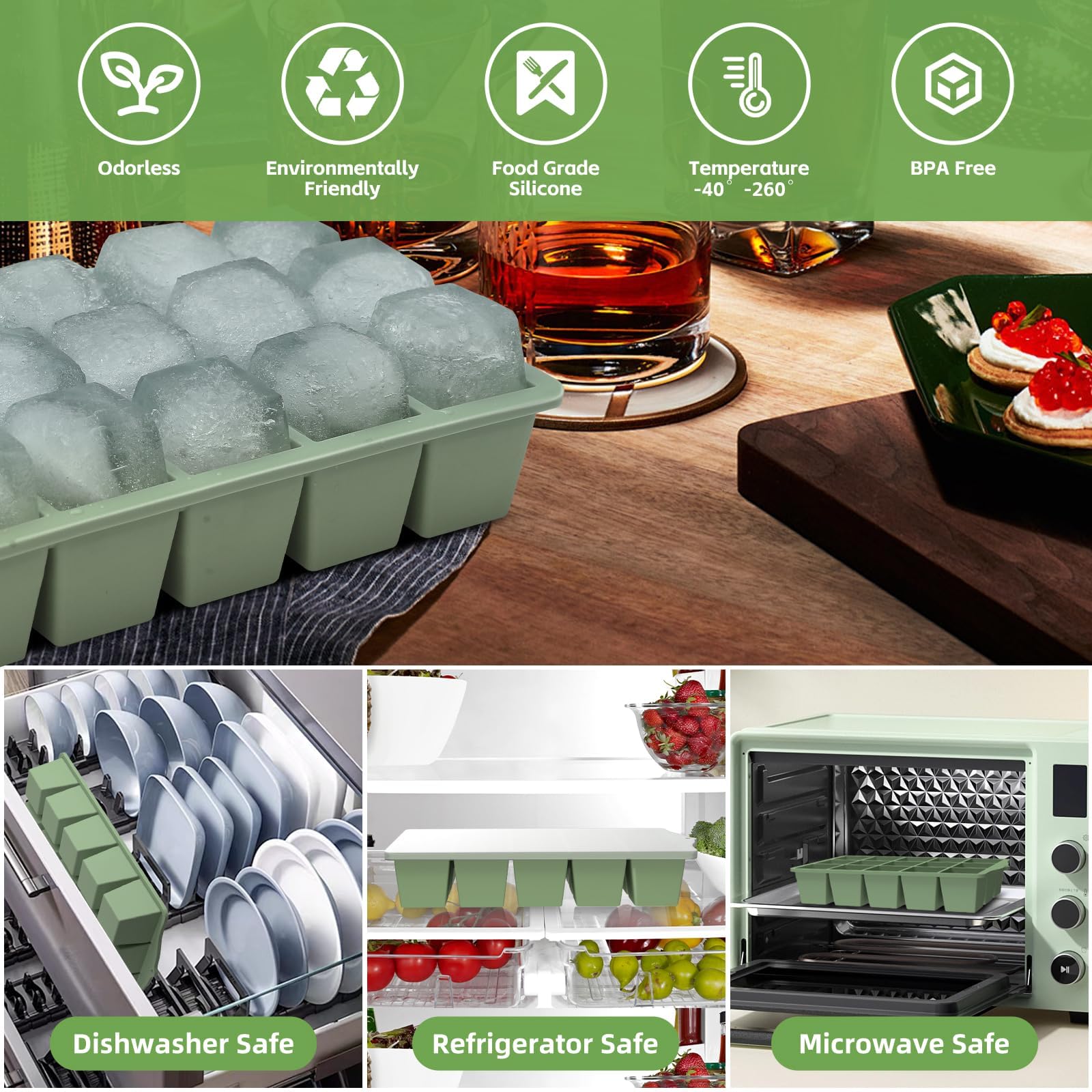 Lot De 3 Bacs à Glaçons Avec Couvercle Bébé En Silicone Sans BPA - Moules Empilables Glaçons Lot De 3 Bacs à Glaçons Avec Couvercle Bébé En Silicone Sans BPA - Moules Empilables Glaçons