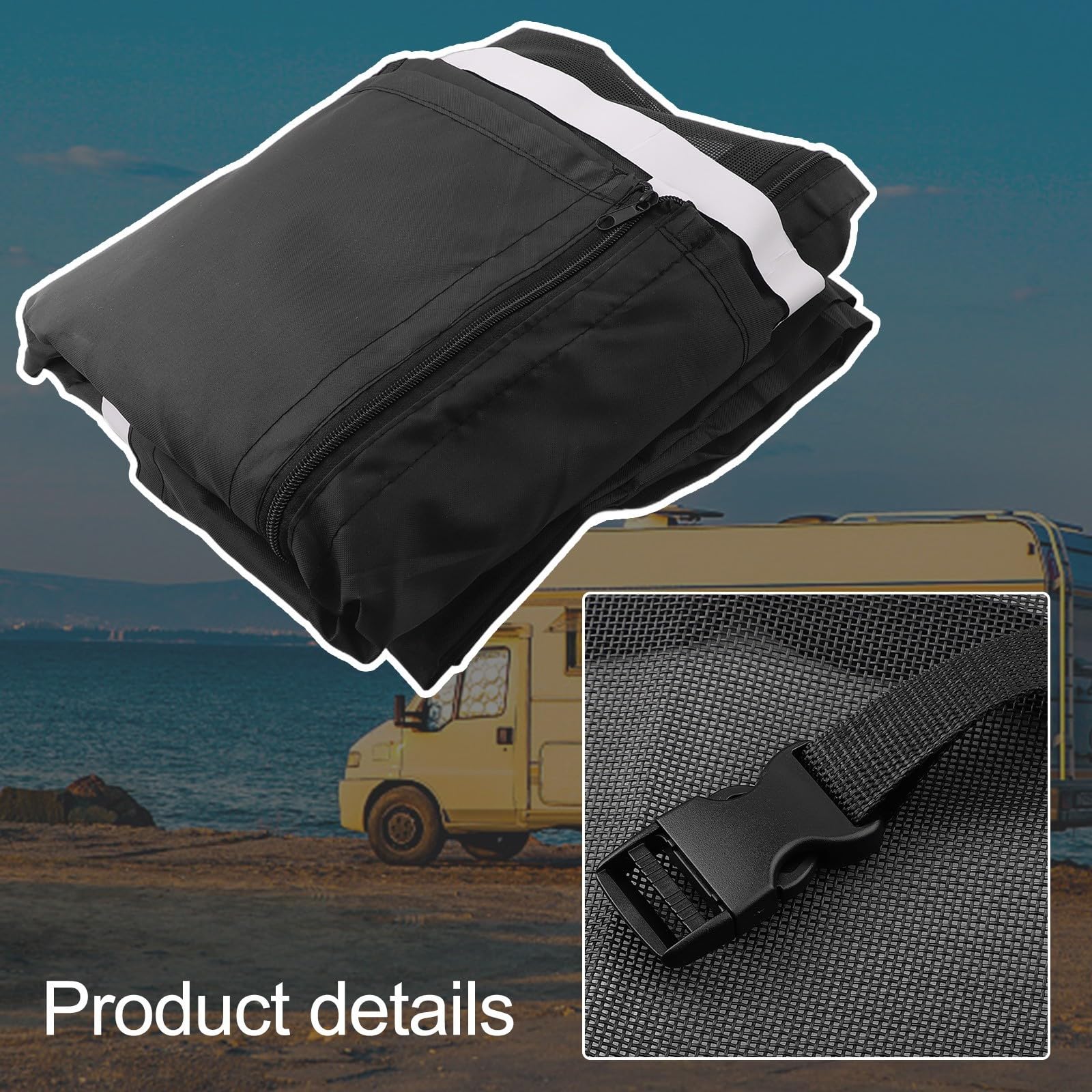 Zanzariera per porta per Fiat Ducato per camper | Rete PA 420D con cerniera | Tenda barriera facile da montare per camper | Protezione dagli insetti da campeggio estivo