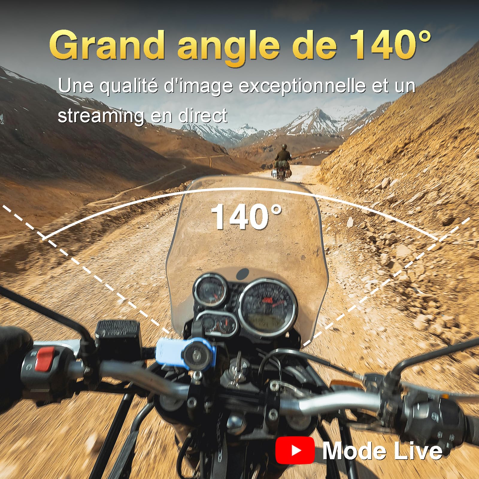 Drift Ghost XL - Camera Sport Moto, Batterie 9h, Objectif Rotatif 300°, Grand Angle 140°, Étanche IPX7