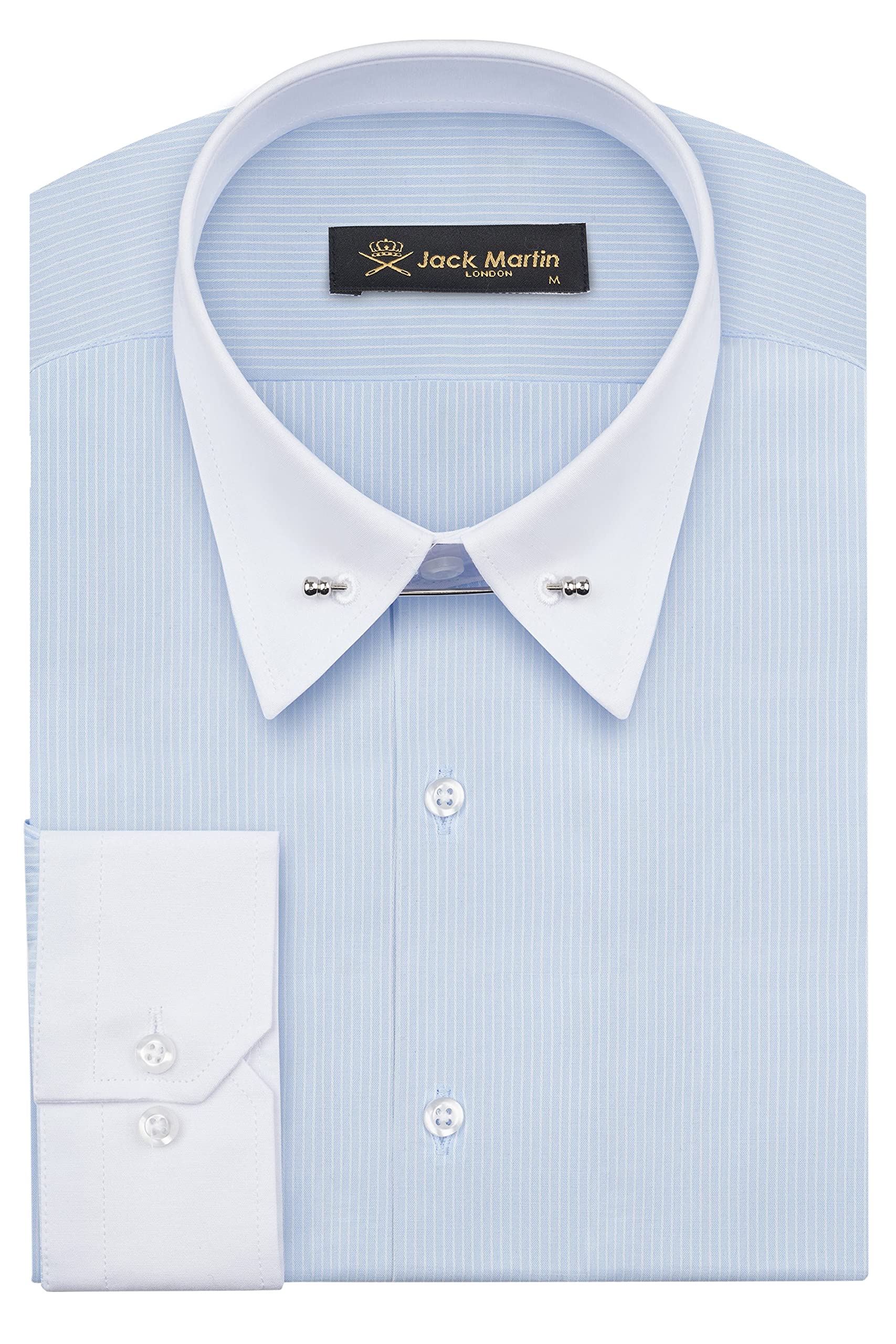 Jack Martin LondonJack Martin - Oxford Slim Fit Pin Collar Shirt - Mens Business, Wedding & Dress Shirts with Collar Bar