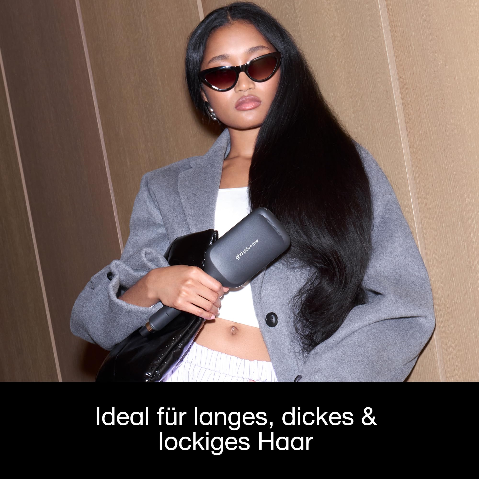 ghd glide+ max Hot Brush: Haarglätter Bürste für dicke & lockige Haare | Hot Brush für schnelles & einfaches Styling, sleeke Haare in nur einem Stylingzug, Anti Frizz, ohne extreme Hitzeschäden