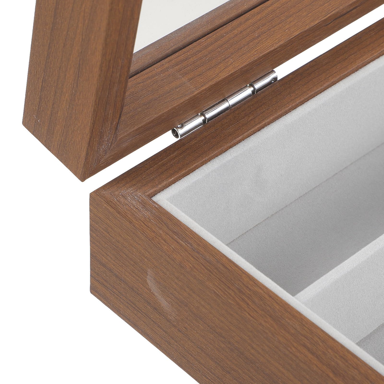 VILLCASE Scatola Porta Occhiali Contenitore Occhiali Trasparenti in Legno 8 Scomparti e Feltro Interno e Protezione Antigraffio per Vacanze Estive da Scrivania