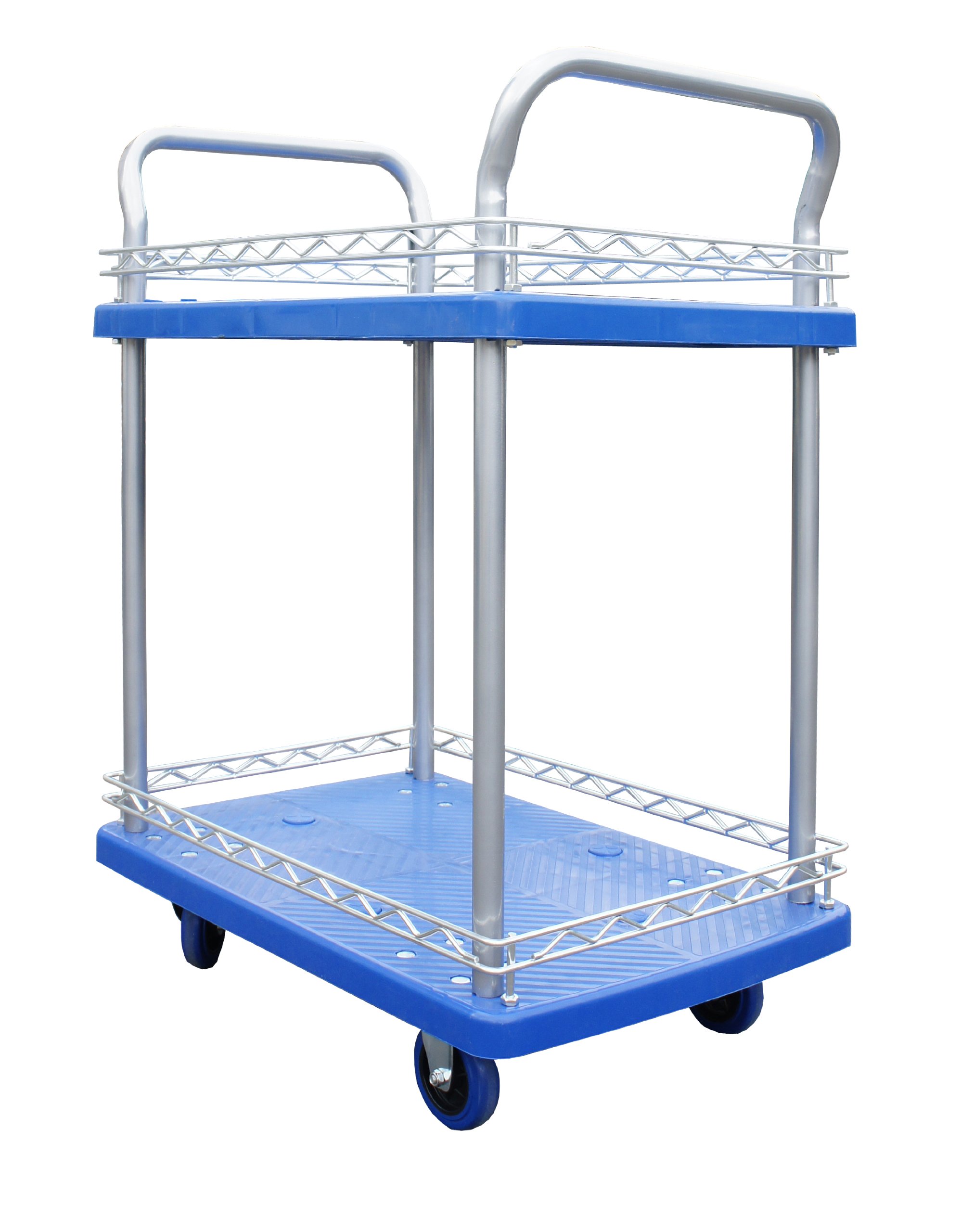 Viso SERVANTE300 - Carrello con due vassoi da servizio, 2 ruote fisse + 2 ruote girevoli, diametro 100 mm, carico massimo 150 kg