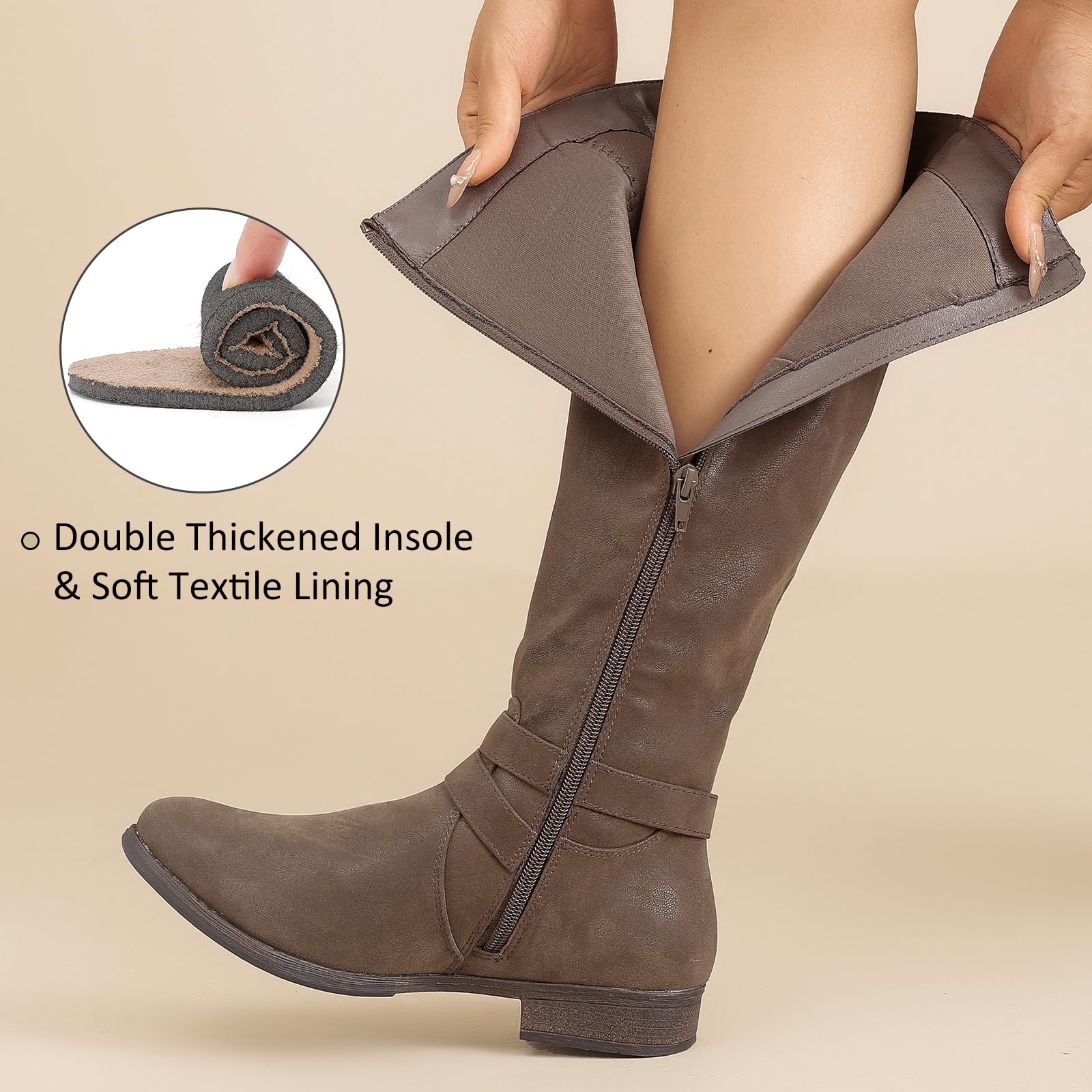 Ruiee Kniehohe Damen-Stiefel.