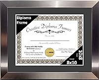 Vista 13 de Creative Picture Frames Carnegie - Marco de diploma de acero inoxidable con acabado de acero inoxidable de 12 x 16 pulgadas con vidrio negro