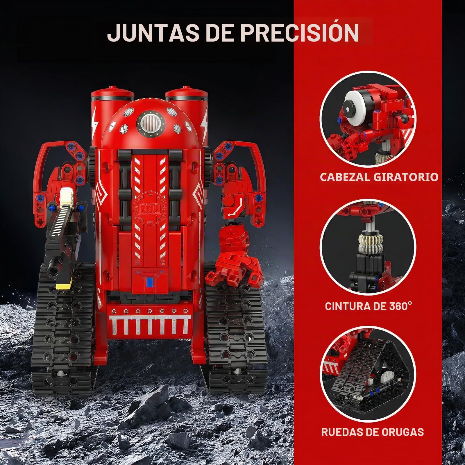 Kit Robot Programable 5 en 1, 495 Piezas, Siguelíneas | Cinco construcciones con programación por app, control RC, función siguelíneas y orugas para variar los proyectos robóticos.