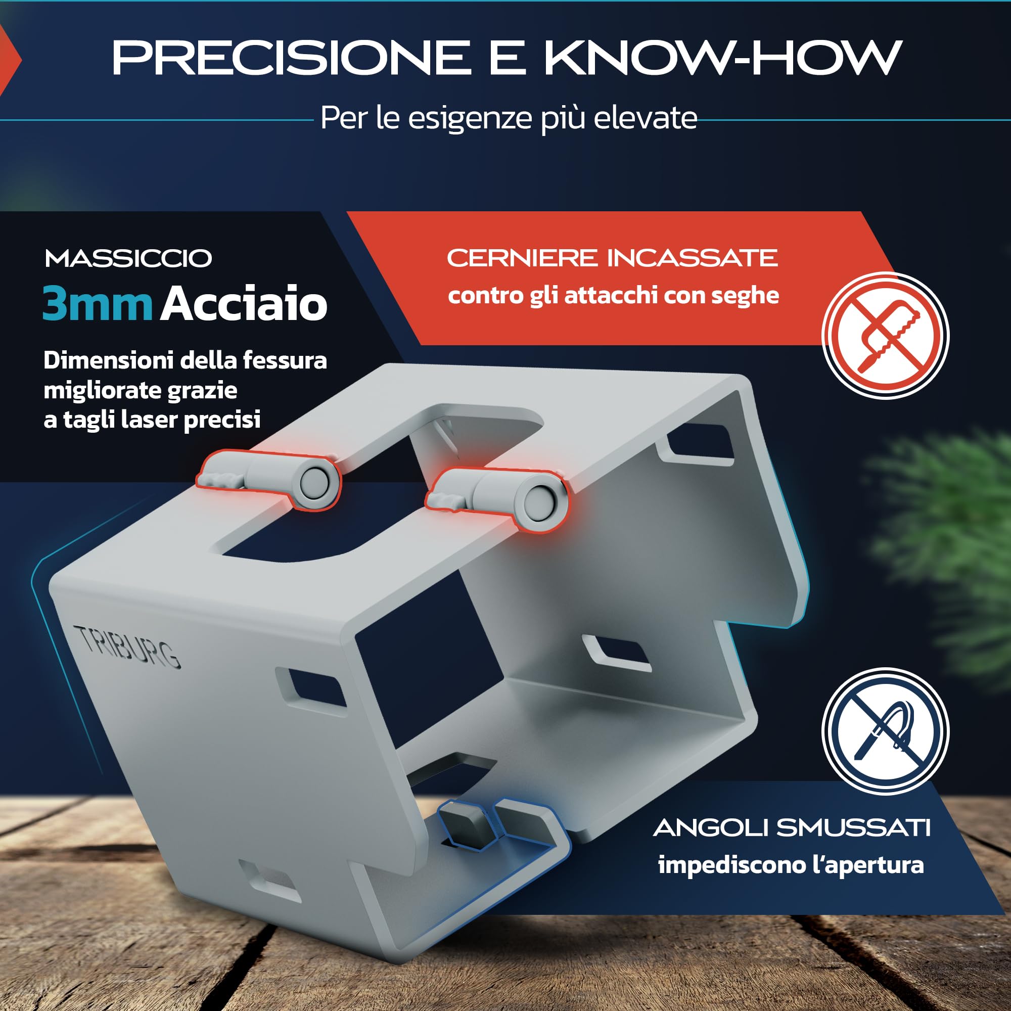 Serratura per rimorchio TRIBURG incl. serratura rotonda + tappo di protezione per gancio di traino GRATUITO - Sicurezza robusta per rimorchi agganciati e sganciati - Serratura per timone