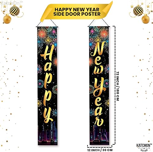 Miniatura 2 de KatchOn, Cartel de puerta de feliz año nuevo – 72 x 12 pulgadas | Banner 2026 para decoraciones | Cartel de feliz año nuevo 2026 para decoraciones