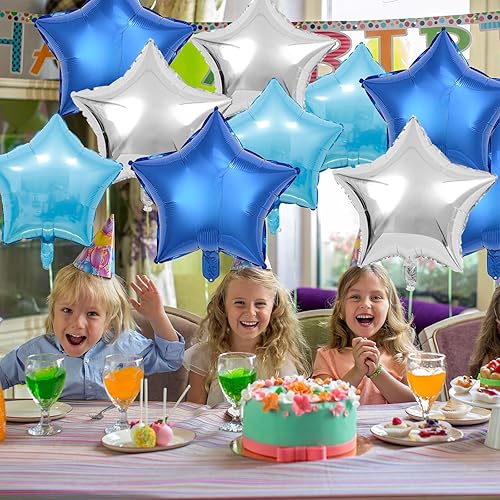 Miniatura 80 de KALOR Globos de Mylar de estrella rosa intenso de 18 pulgadas, 10 globos de helio en forma de estrella para bodas, baby shower, decoraciones de Rosa