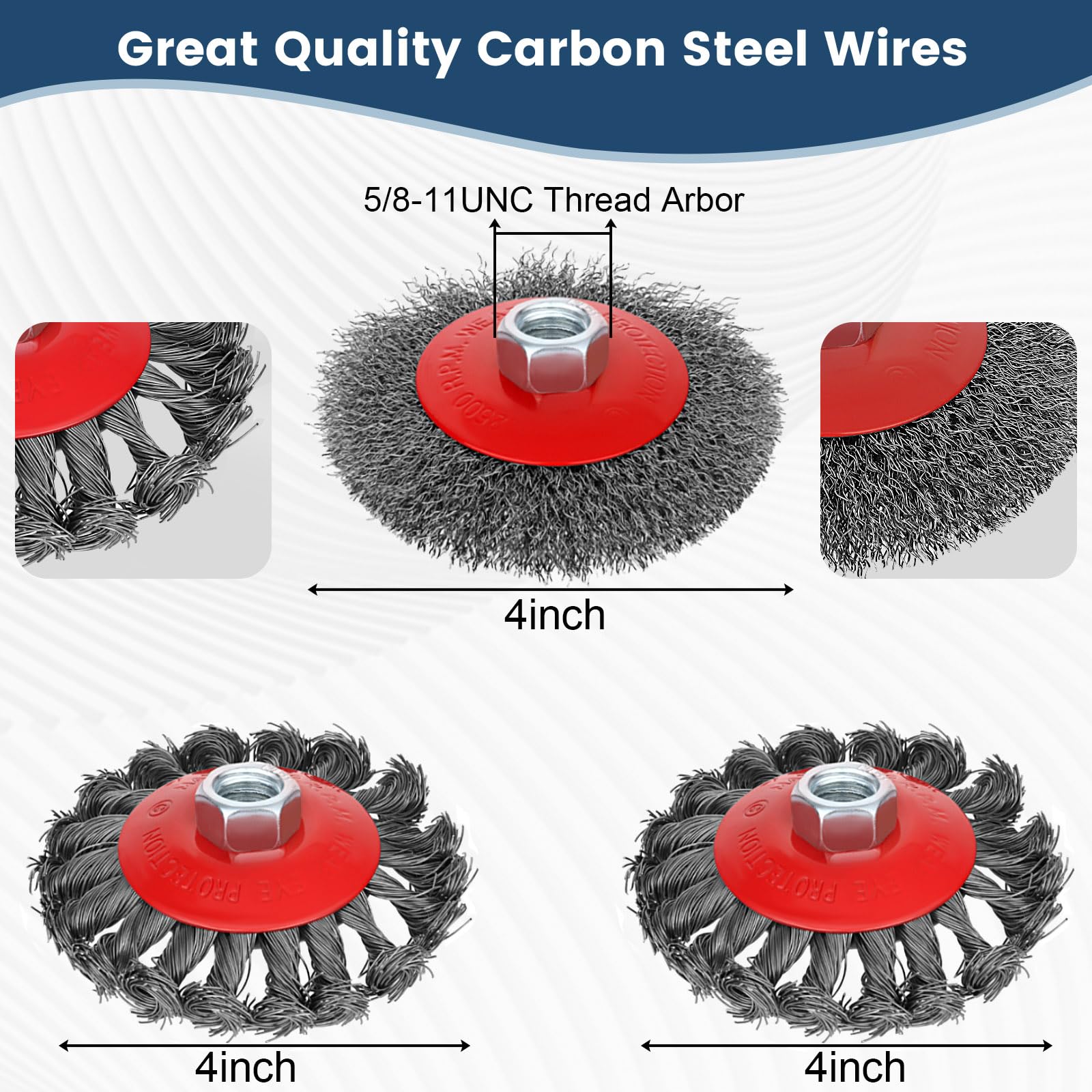Angle Grinder Wire Wheels - 7 Pack -7