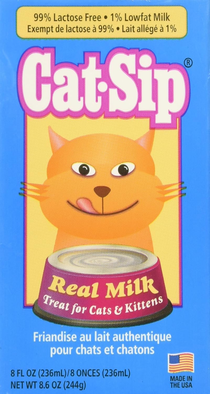 (12 Pack) Cat Sip Real Milk Treat for Cats and Kittens, 8 Oz