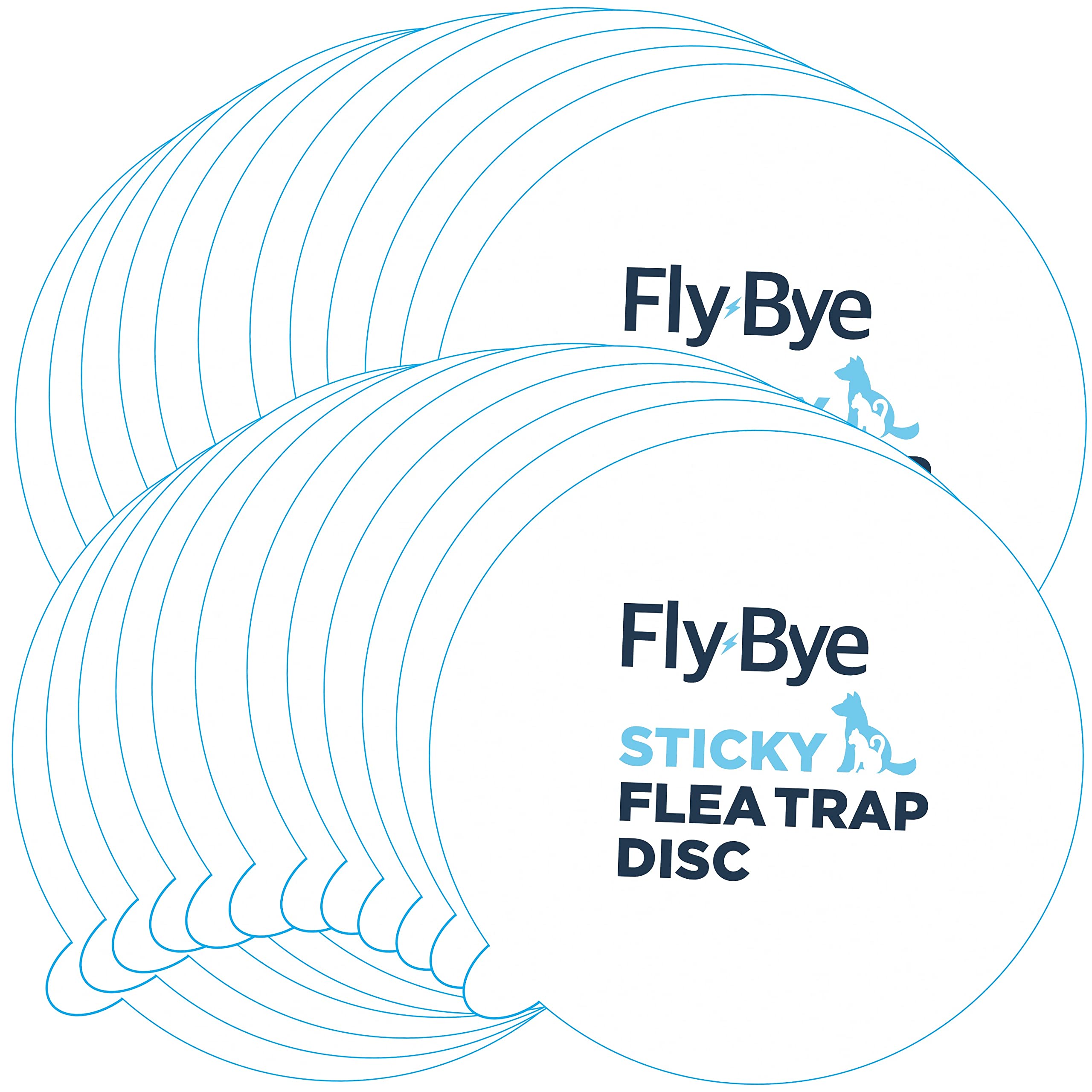 Fly-Bye Flea Trap Sticky Discs (24 Pack) – Non-Toxic Replacement Pads for Home Fleas Trap – Safe Alternative to Flea Sprays & Bombs
