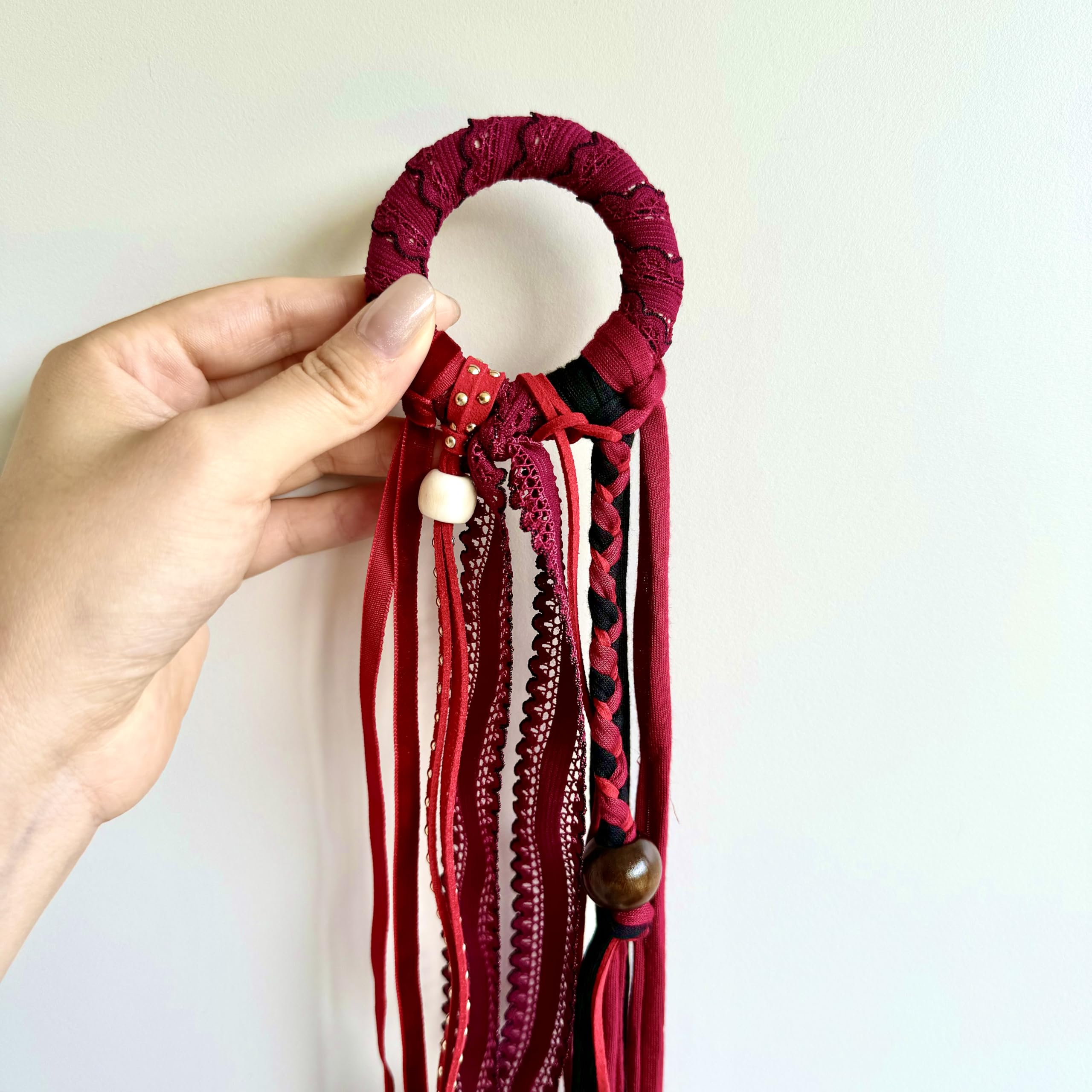 Handmade Beaded Hair Stick Barrette Bun Holder Wooden Hair Pin Boho Bead Work Amazon.com : Handmade Boho Hair Barrette Hair Tie Braided  main image 3