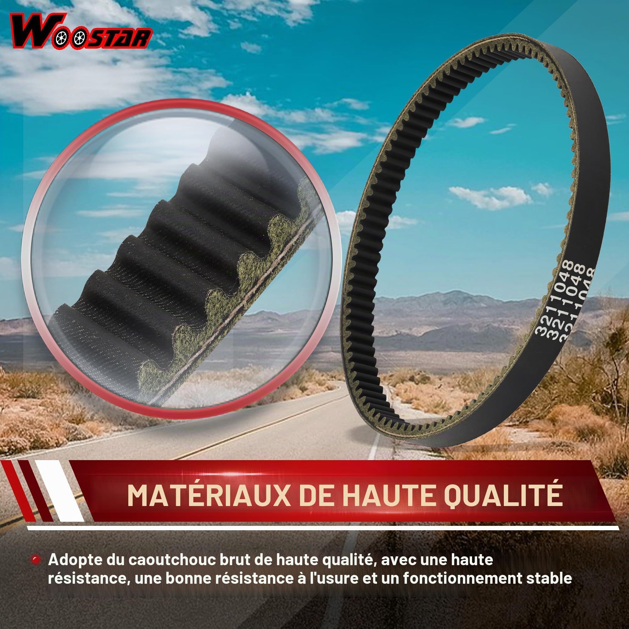 WOOSTAR Lourds Courroie Remplacement pour Polaris Ranger 500 RZR 800 Scrambler 400 Trail Boss 250 Xplorer 300 1993-2019 UTV OEM #3211048