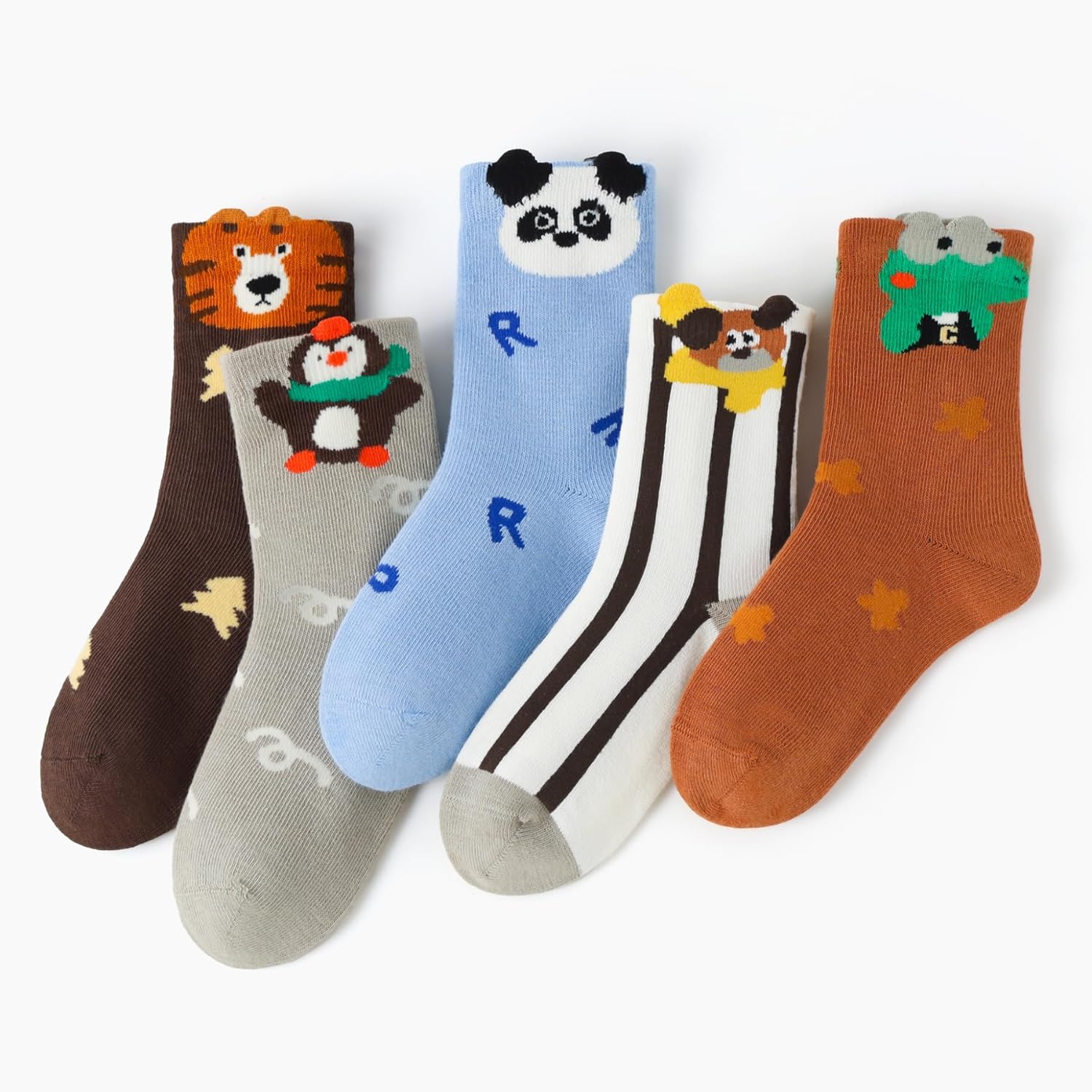 Kids Boys Cotton Cute Socks Low Cut Crew Ankle No Toe Seam Pack of 5 - Image 3