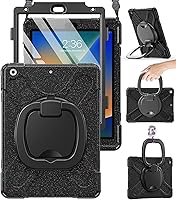 Vista 15 de BRAECN Funda de silicona resistente para 10.2 pulgadas, 9ª, 8ª y 7ª generación, con protector de pantalla integrado, agarre de asa, soporte, correa